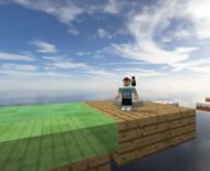 Mineblox features improved skyboxes and lighting effects over vanilla Minecraft (Image via Roblox Corporation)